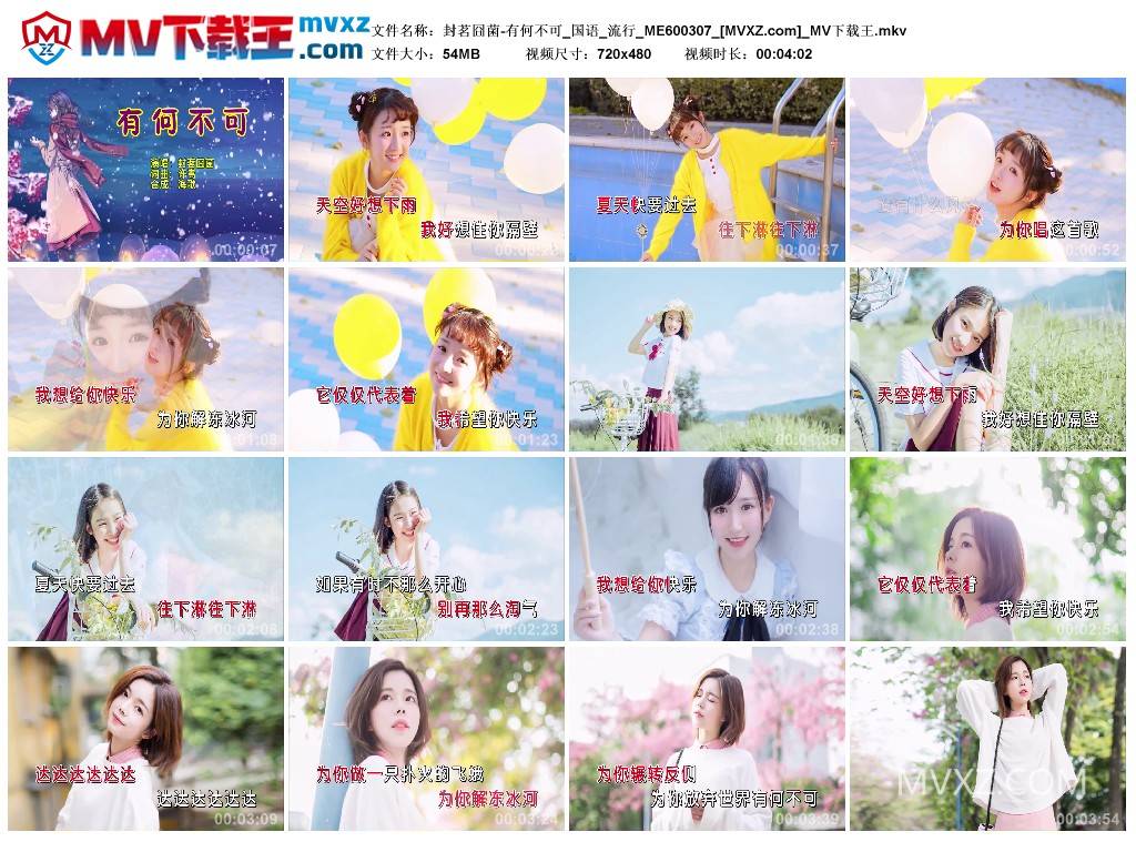 封茗囧菌-有何不可_国语_流行_ME600307